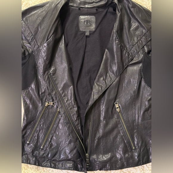 Banana Republic Black Moto Leather Jacket Sz S - Picture 12 of 13